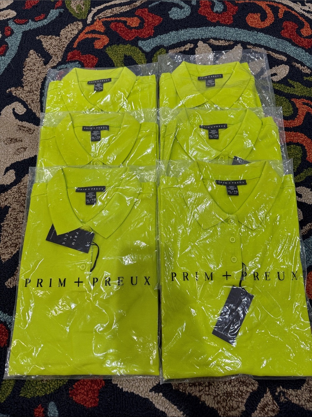 Prim + Preux Men’s Neon Lime Polo Shirt pack of 6